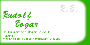 rudolf bogar business card
